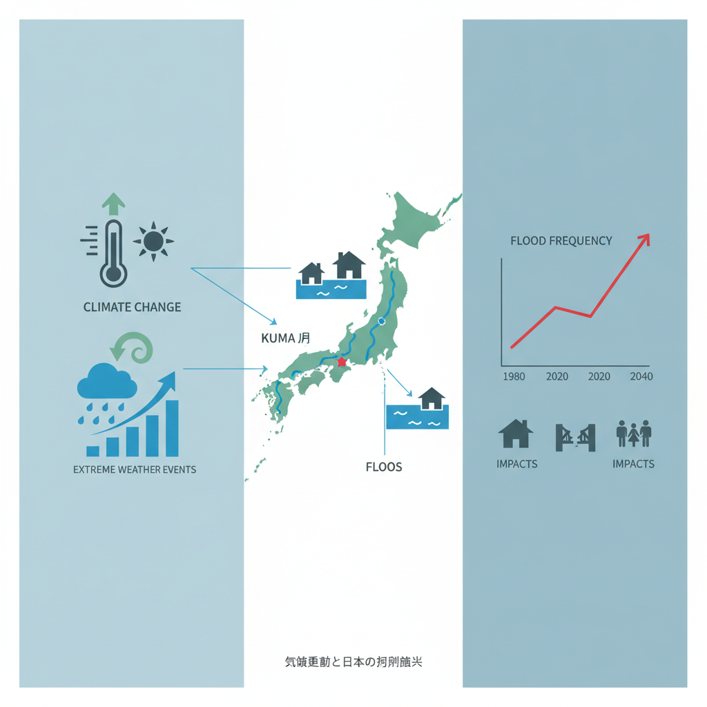 気候変動による異常気象が、日本の主要河川の洪水発生頻度に具体的にどのような影響を与えていますか?